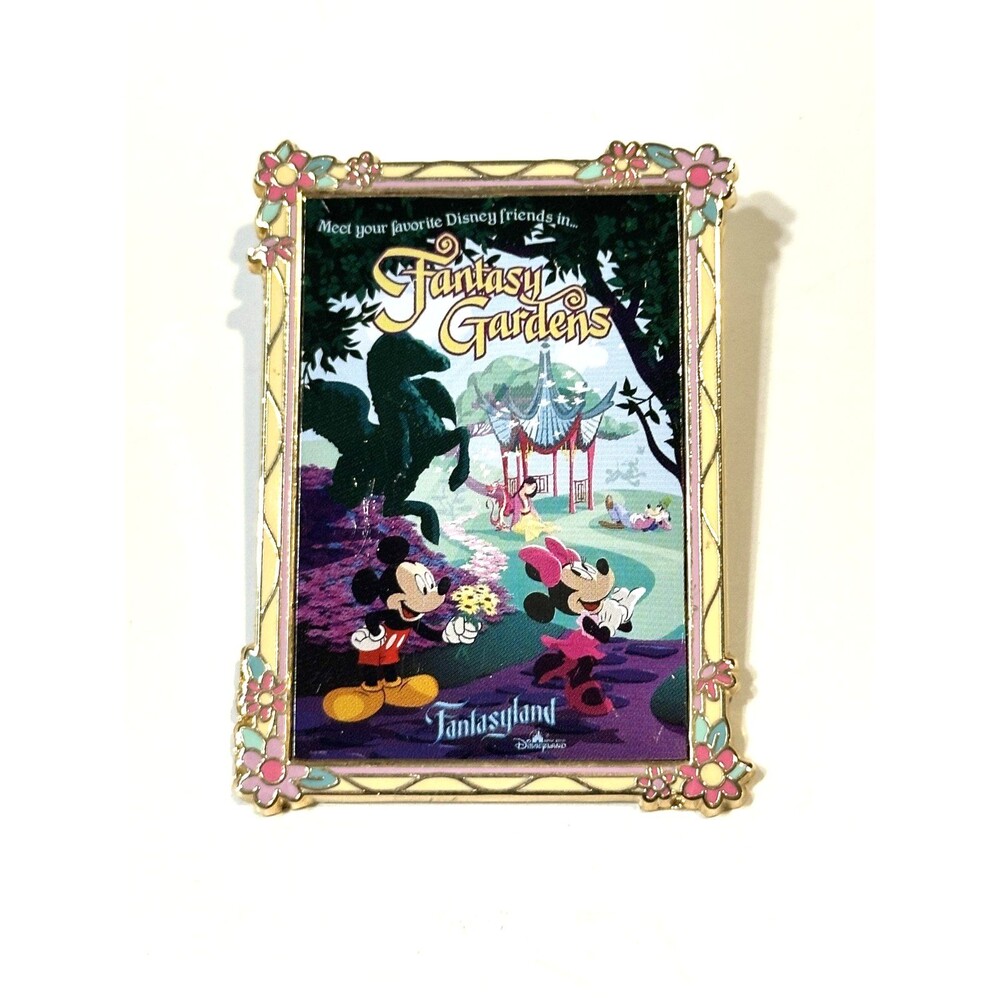 WDI Disney Fantasy Gardens Mickey Minnie Mulan Mushu Goofy Poster Cast 500 Pin